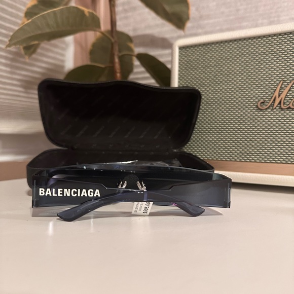 3. BALENCIAGA BB0041S Wrapped Style Silhouette Mask Blue 99mm Unisex Sunglasses - Picture 6 of 6